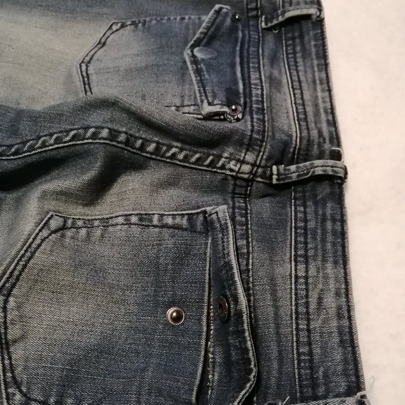 Moto-style jeans, size 7/8, distressed wash - Picture 9 of 10